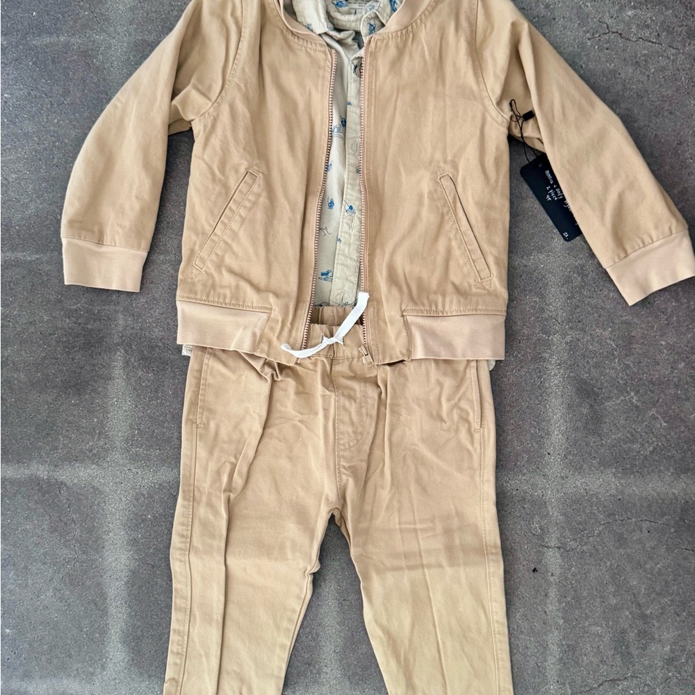 Kids Tan Matching Set - organic cotton size 4T